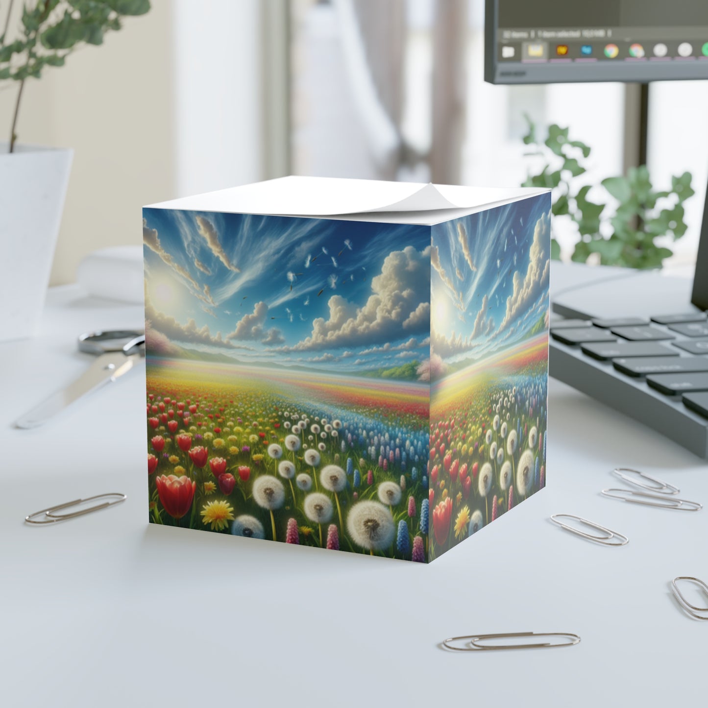 Field of Flowers Note Cube
