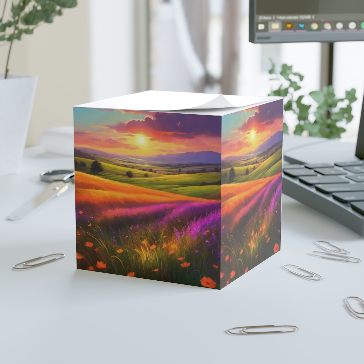 Floral Sunset Note Cube