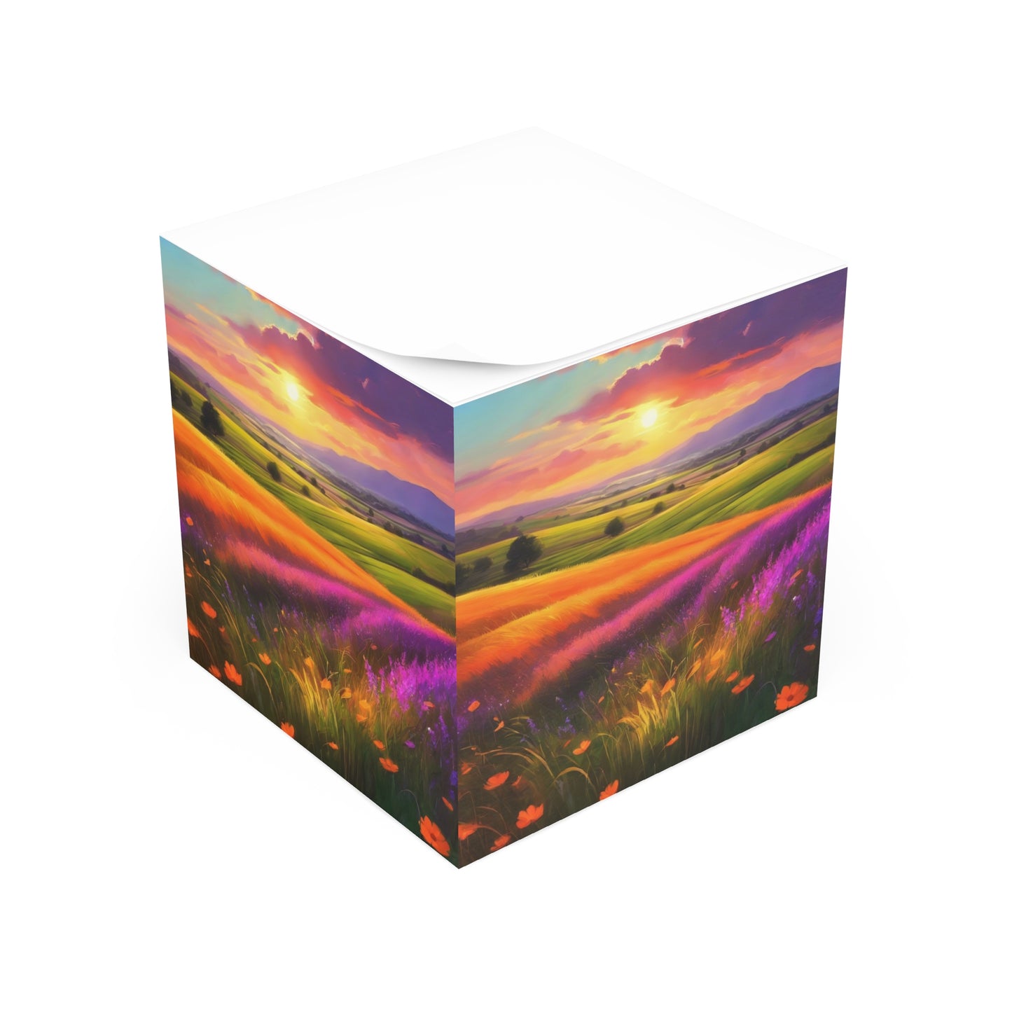 Floral Sunset Note Cube