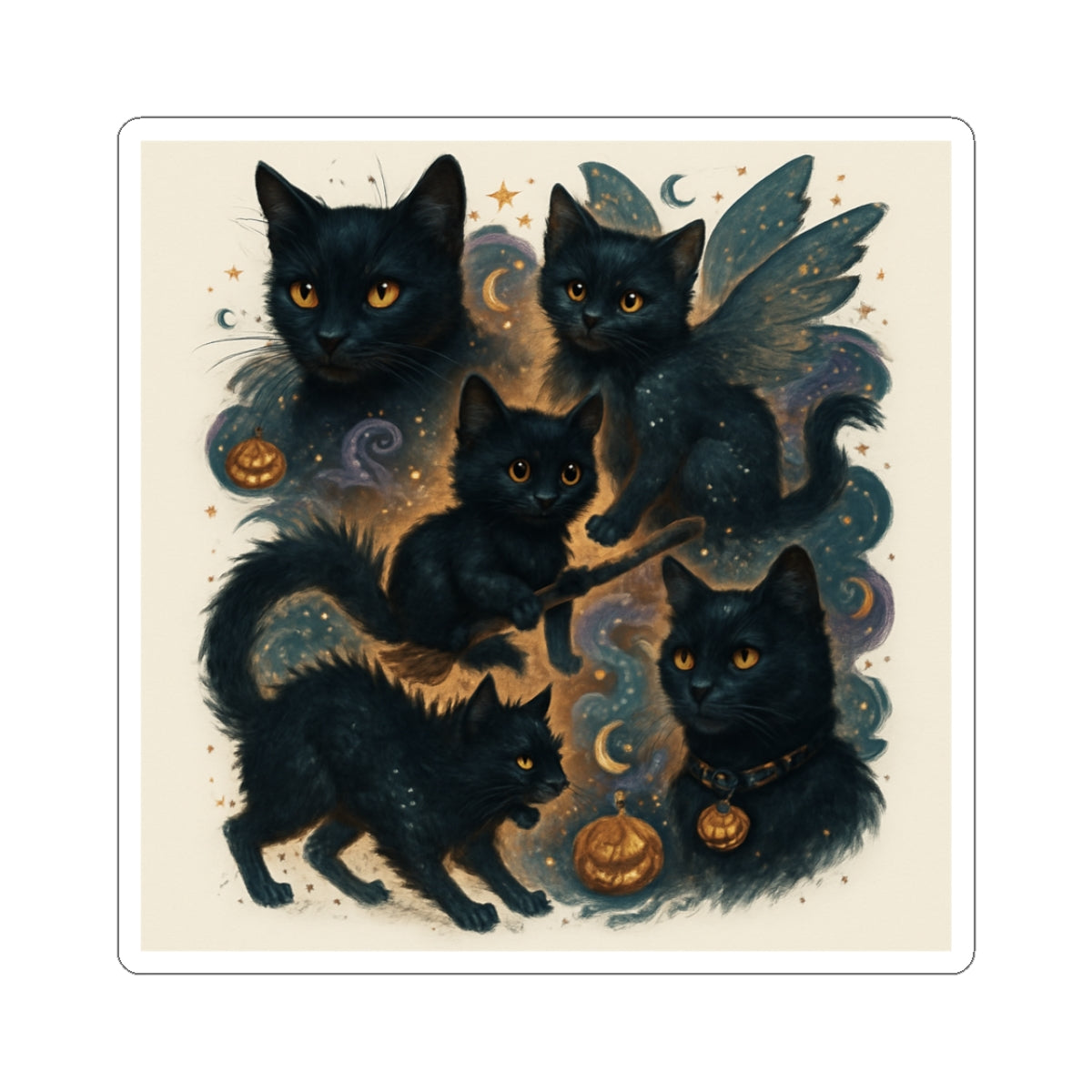 Black Cats Collage Sticker