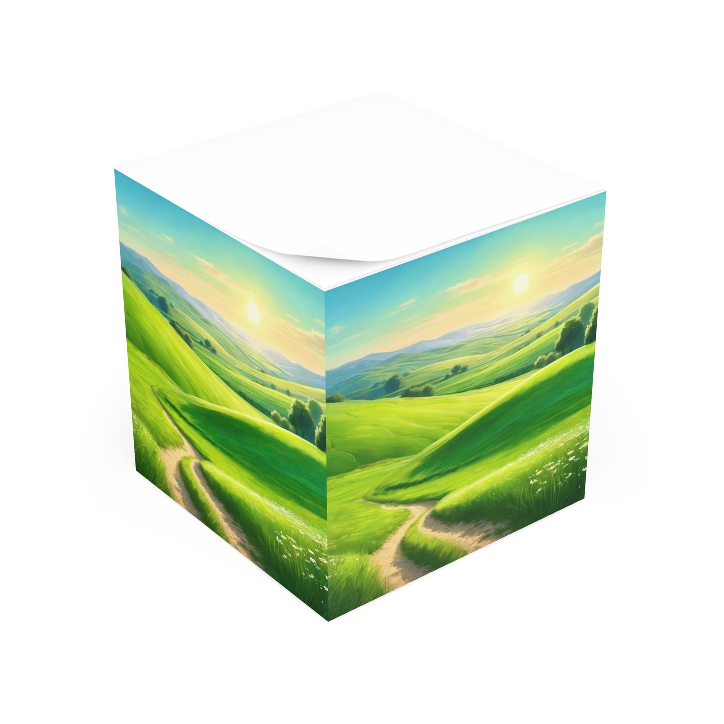 Field of Green Note Cube